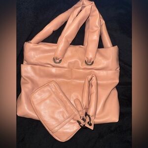 RACHEL ROY Puffer Handbag /Shoulder Bag & Shoulder Straps Puff Purse set